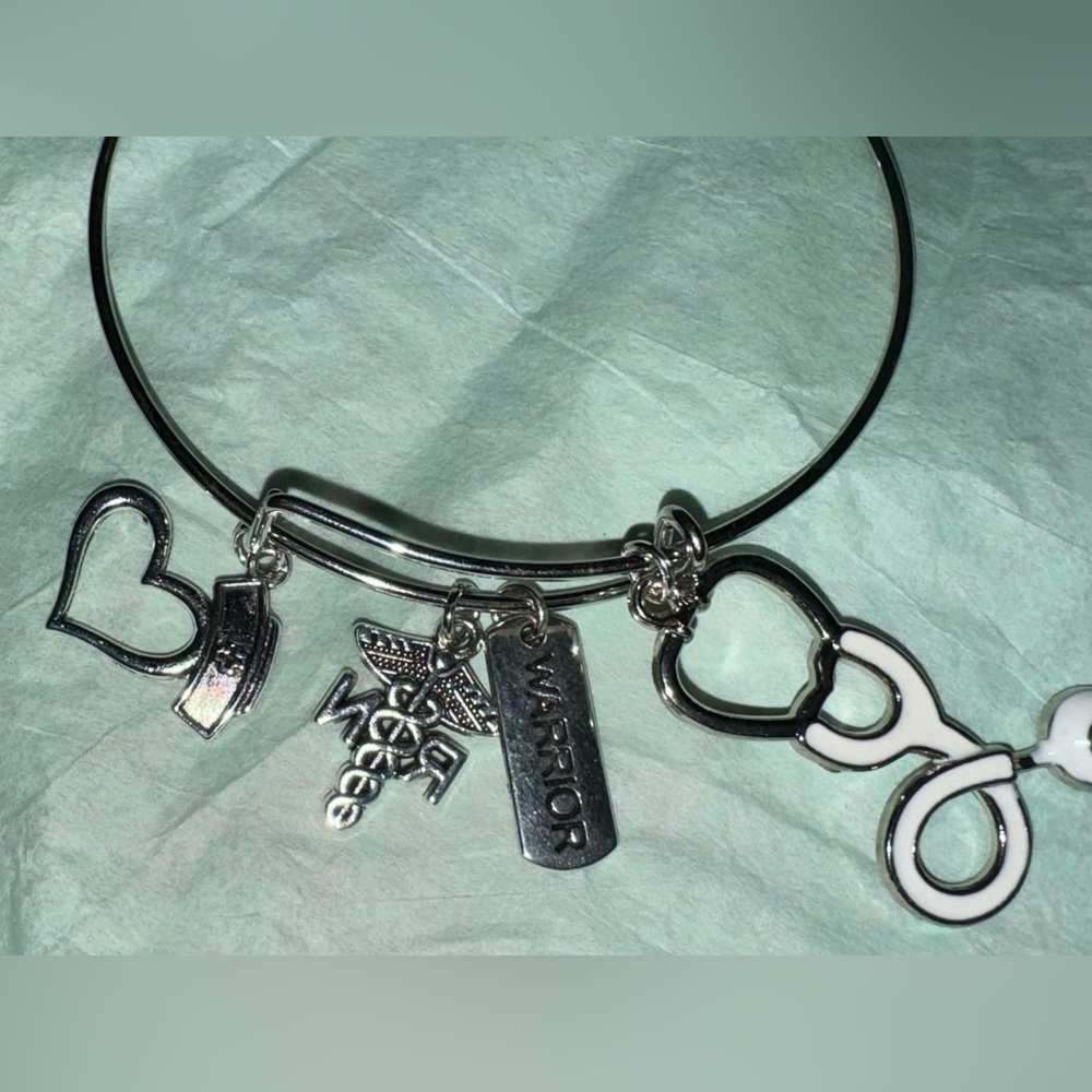 Nurse charm silver/gold bangle bracelet- up to 5 charms